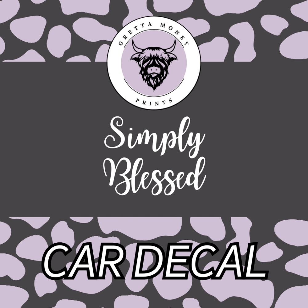 Simply Blessed Car Decal